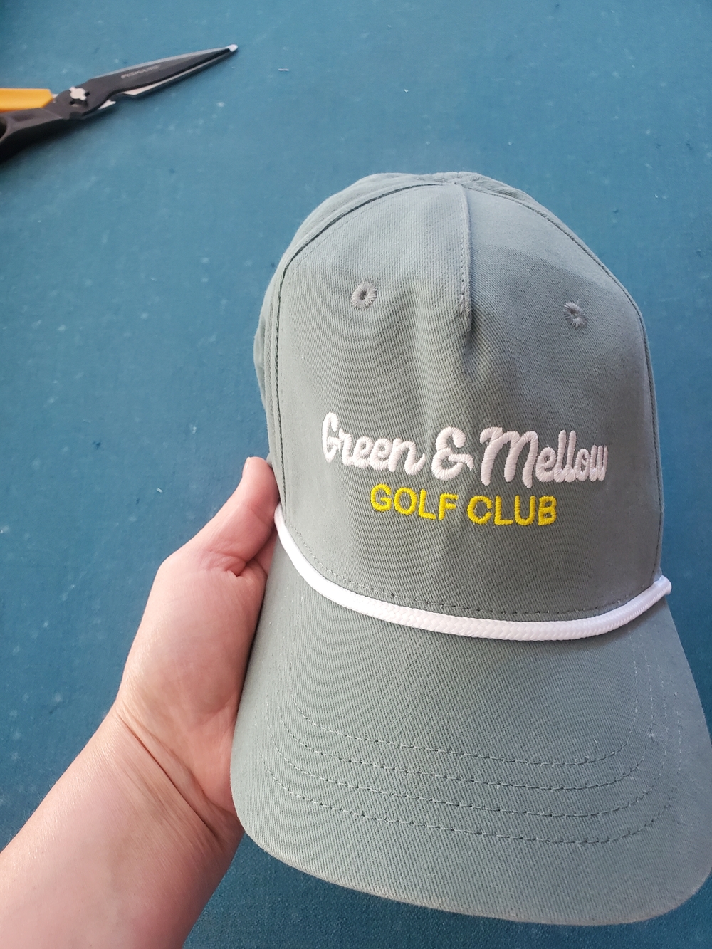 Green & Mellow Men's Sage Golf Cap with Embroidered Logo